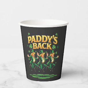 Paddy's Back Funny Trump St Patrick Day Leopard Pappbecher