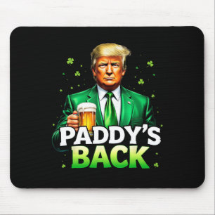 Paddy's Back Lucky Trump Beer Kleeblatt St Patrick Mousepad