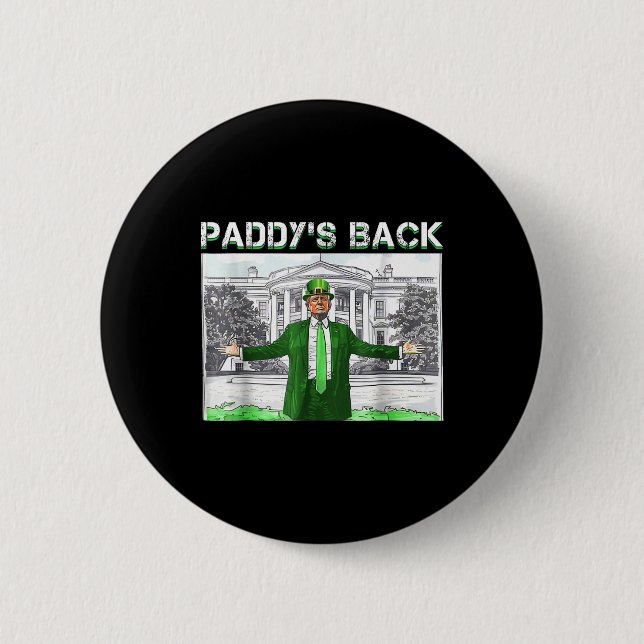 Paddy's Back St Patricks Day Funny Trump Leprechau Button (Vorderseite)