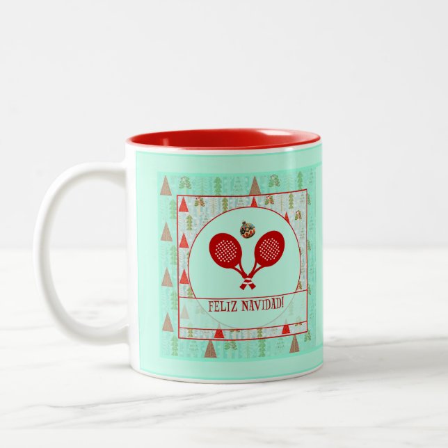 Padel Christmas Mug – A Padel Retro Christmas Zweifarbige Tasse (Links)