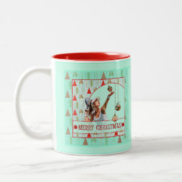 PADEL CHRISTMAS MUG - PADEL RETRO CHRISTMAS ZWEIFARBIGE TASSE
