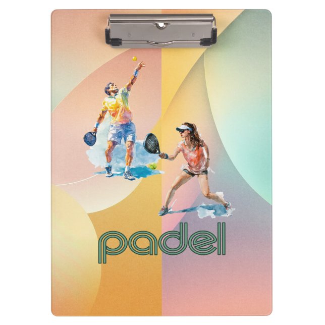 Padel Clipboard – Lebendiger Padel-Stil Klemmbrett (Vorderseite)