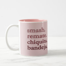 Padel Coffee Mug-Personalize Word Vibes Dusty Rose Zweifarbige Tasse