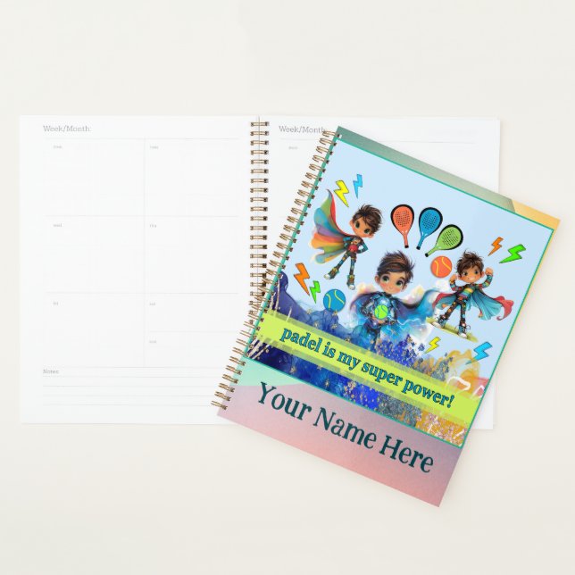 Padel Day Planner – Boys Super Power Multi-Colors Planer (Anzeige)