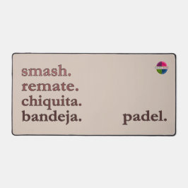 Padel Desk Mat - Word Vibe Taupe Brown Schreibtischunterlage