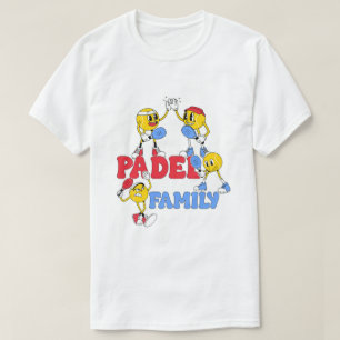 Padel Familie Retro-Cartoon-T-Shirt T-Shirt