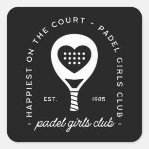 Padel Frauenclub Spielerinnen Quadratischer Aufkleber