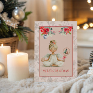 Padel Grußkarte – Weihnachtsengel-Motiv Karte