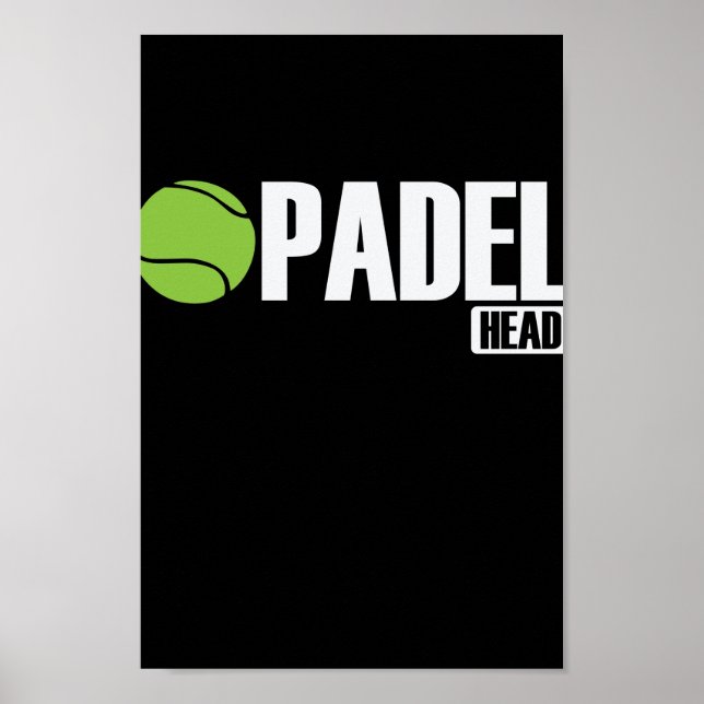 Padel Head Tennis Sport und Ball Poster (Vorne)