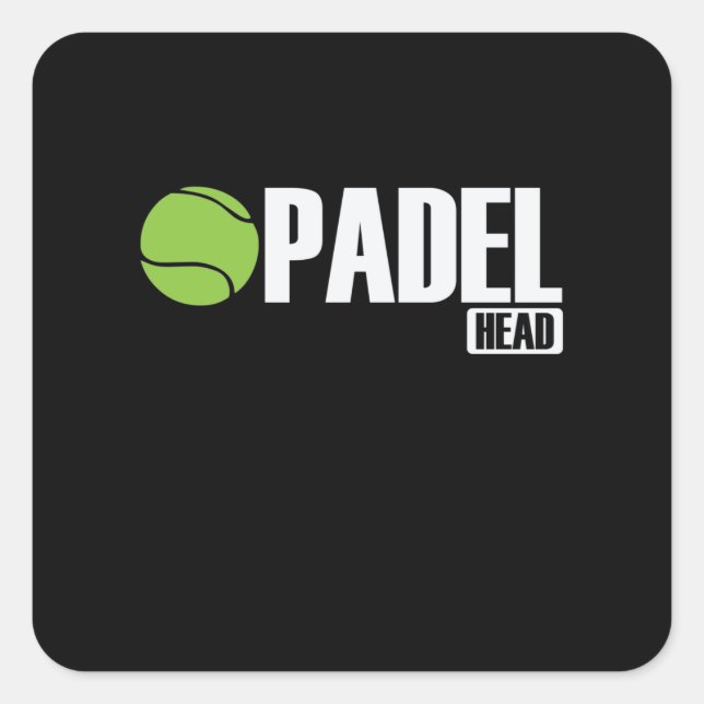 Padel Head Tennis Sport und Ball Quadratischer Aufkleber (Vorderseite)
