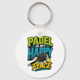 Padel ist mein glücklicher Ort Retro-Sportarten Schlüsselanhänger