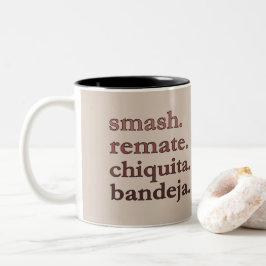 Padel-Kaffeetasse - Persönliche Wort-Vibes Taupe Zweifarbige Tasse