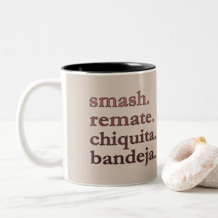 Padel-Kaffeetasse - Persönliche Wort-Vibes Taupe Zweifarbige Tasse