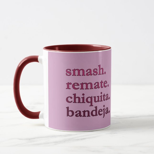 PADEL-KAFFEETASSE – WORD VIBES - MAROONS & ROT TASSE (Links)