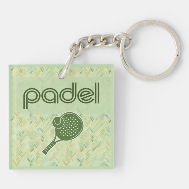 Padel Key Chain – Spanish Tile Vibes Matcha Green Schlüsselanhänger (Rückseite)