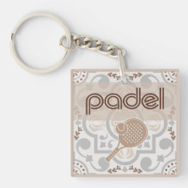 Padel Key Chain – Spanish Tile Vibes Taupe Brown Schlüsselanhänger