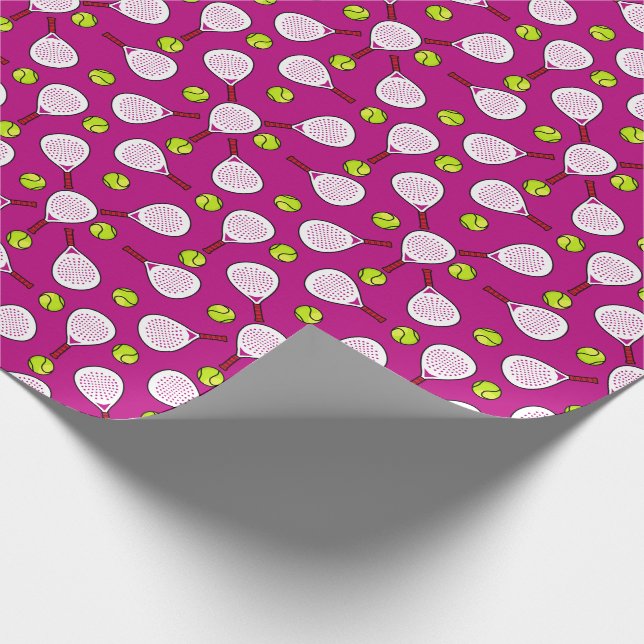 🎾 Padel Kundgebung Wrap hot pink Geschenkpapier (Ecke)