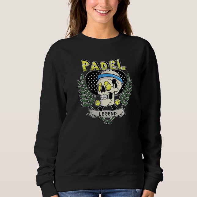 Padel-Legende Kopf mit Pdel-Tennisbällchen als Aug Sweatshirt (Vorderseite)