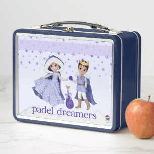 PADEL-LUNCHBOX – REIZENDE PADEL-PRINZESSIN & PRINZ METALL BROTDOSE