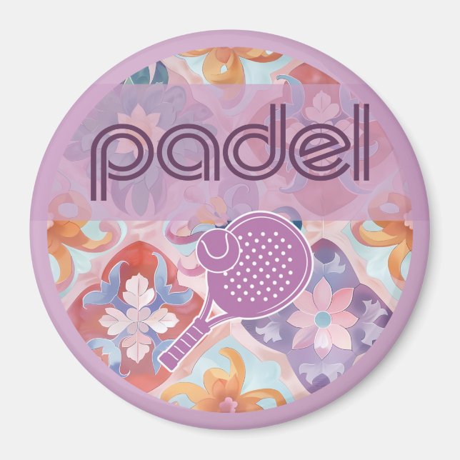 Padel Magnet – Spanish Tile Vibes in Purple (Vorne)