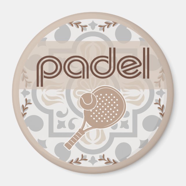 Padel Magnet – Spanish Tile Vibes Taupe Browns (Vorne)
