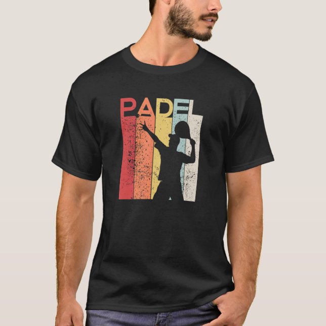Padel Man Padel Racquet Retro T-Shirt (Vorderseite)