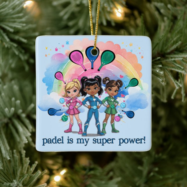 PADEL ORNAMENT – PADEL GIRLS SUPERHEROES BLUE (Baum)