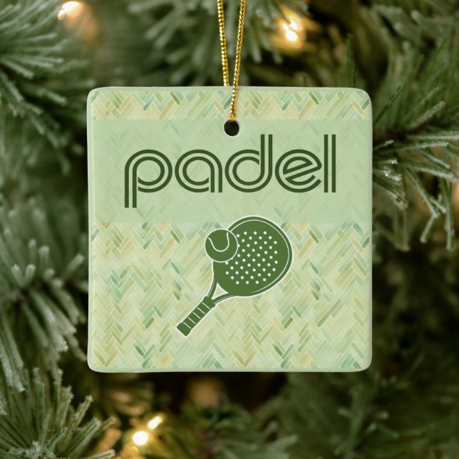 Padel Ornament-Spanish Tile Vibes in Matcha Green Keramikornament (Baum)