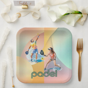 Padel-Papierteller – Der lebendige Padel-Stil Pappteller
