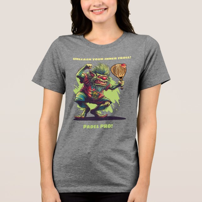 🧌Padel-Schläger-Wüterich Tri-Blend Shirt (Vorderseite)