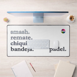 Padel-Schreibtischmatte - Word Vibe Schwarz Grau Schreibtischunterlage