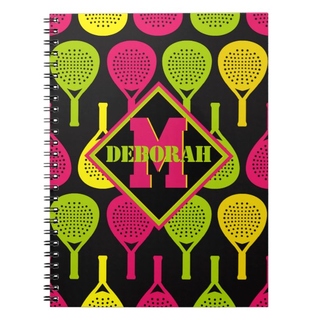 Padel Smash Notes mit Monogramm Notizblock (Vorderseite)