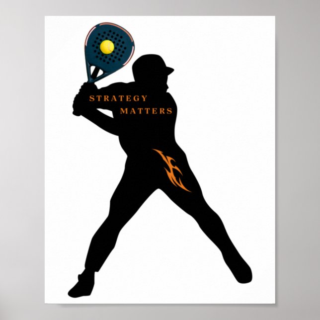 Padel - Strategie S-Aufkleber Poster (Vorne)