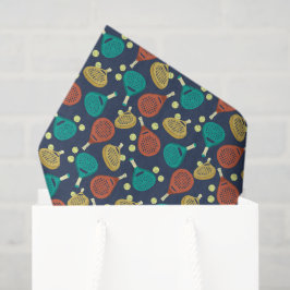 Padel Tennis Rackets und Balls Gemustert Seidenpapier