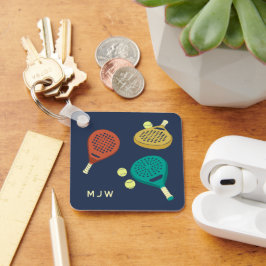 Padel Tennis Rackets und Balls Monogram Schlüsselanhänger