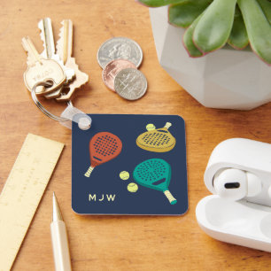 Padel Tennis Rackets und Balls Monogram Schlüsselanhänger