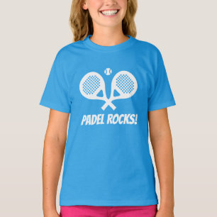 Padel Tennis Rocks Blues Girl's t Shirt für Spiele