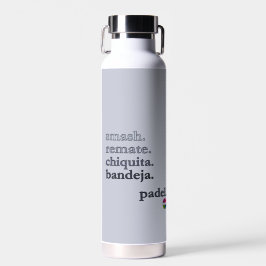 Padel-Wasserflasche - Persönliches Wort Vibe Grey Trinkflasche