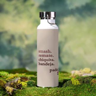 Padel Water Bottle-Personalize Word Vibe Taupe Trinkflasche