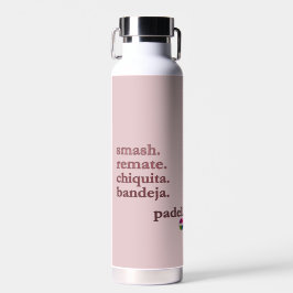Padel Water Bottle-Personalize WordVibe Dusty Rose Trinkflasche