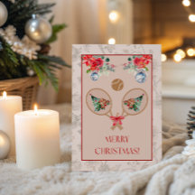 Padel-Weihnachtskarte – Padel-Schläger-Motiv