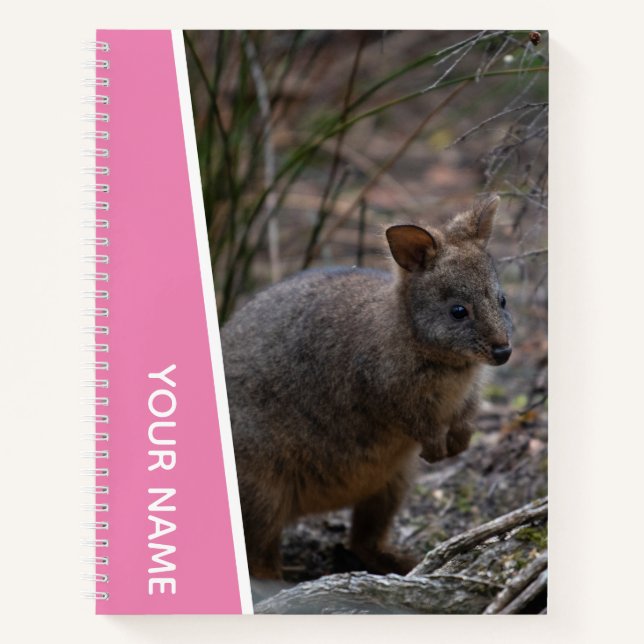 Pademelon, Australien, Süße Tier, Rosa Notizbuch (Vorderseite)