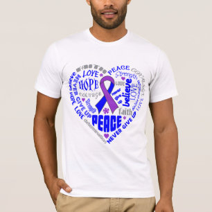 Pädiatrische Anschlag-Bewusstseins-Herz-Wörter T-Shirt