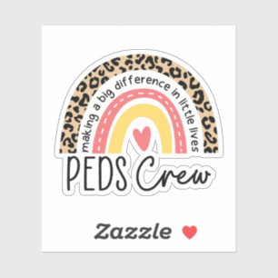Pädiatrische Crew Peds Nurse Rainbow PICU Nure Gif Aufkleber