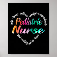 Pädiatrische Krankenpflege Herz Word Cloud Wasserf