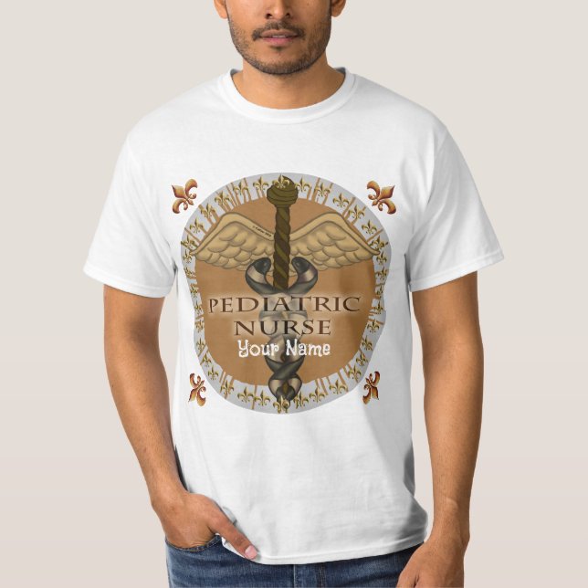 Pädiatrische Krankenschwester Caduceus T-Shirt (Vorderseite)