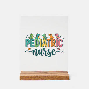 Pädiatrische Krankenschwester Dinosaurier Vintage Acrylschild