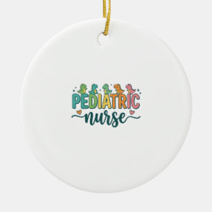 Pädiatrische Krankenschwester Dinosaurier Vintage  Keramik Ornament