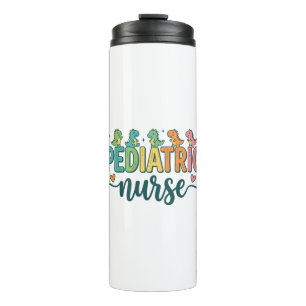 Pädiatrische Krankenschwester Dinosaurier Vintage Thermosbecher