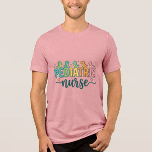 Pädiatrische Krankenschwester Dinosaurier Vintage Tri-Blend Shirt